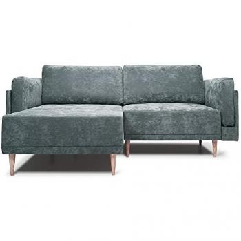 VitaliSpa Loungesofa Cali Grau 236 x 172 cm mit Schlaffunktion