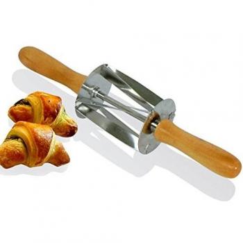 Mini Croissant Slicer – Stainless & Wooden Grip