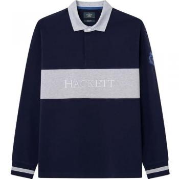 Polo Hackett HM570833 Polo de Manga Larga con Contraste