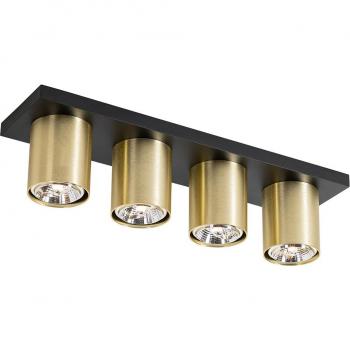 Gold Accent Ceiling Spotlight (Black) – 4‑Unit Set
