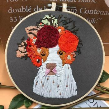3D Cartoon Dog Embroidery Package