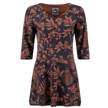 Arielle Tunique 3/4 manches imprimée en jersey marron