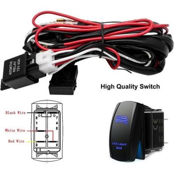 12/24V Universal Fog Light Switch Wiring Harness for LED Lights