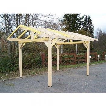 Carport double pente HABRITA avec préparation pour couverture tuile