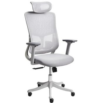 Chaise de Bureau Rembourrée avec Accoudoirs Gris