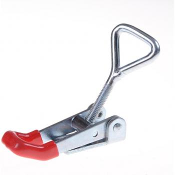 Silver and Red Lever Handle Clamp Toggle Latch Catch for Cabinets