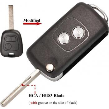 ControlRemoto Jingyuqin 2 BTN Flip Shell para Citroën Xsara Picasso y Peugeot 207, 407