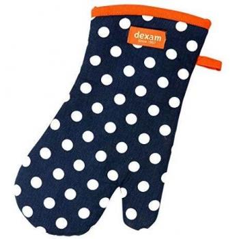 Indigo and White Polka Dot Cooking Gauntlet
