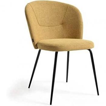 Chaise de Salon Anoha Moutarde Kave Home (Métal Noir)