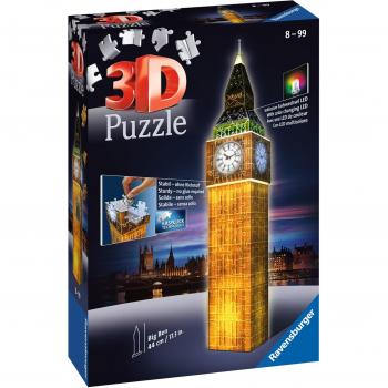 3D Puzzle Big Ben bei Nacht, 226 Teile, mehrfarbig