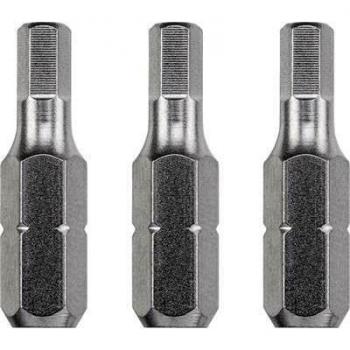 Kwb 3 x Bits 25 mm Hex 2.5mm Industrial Steel 121402