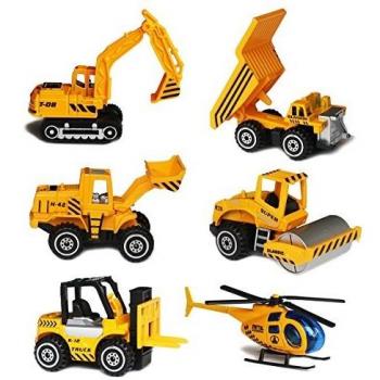 Kit Sanlebi 6 Auto di Cantiere con Attrezzi in Lega