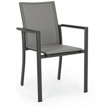 Silla Konnor con reposabrazos Antracita 56,2x60x h88 cm