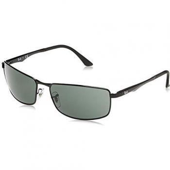 Ray-Ban Unisex RB3498 Sonnenbrille, Schwarz (Gestell: Schwarz, Gläser: Grün Klassisch 002/71), X-Large