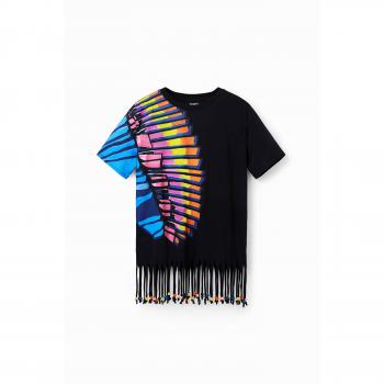 Oversize Baumwollshirt mit tropischen Glasperlen von Desigual
