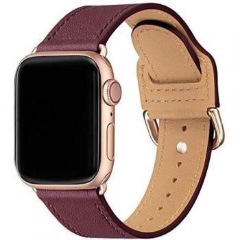 SUNFWR Genuine Leather Strap for Apple Watch 38mm 40mm 42mm 44mm