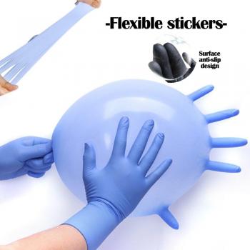 Guantes desechables para limpieza de tatuajes, 100 unidades, color rosa/azul
