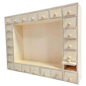 Calendrier de l'avent en bois personnalisé 35,5 x 27 x 7 cm