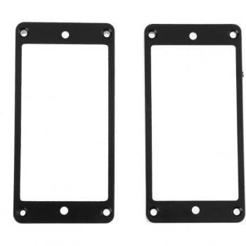 2er Set gebogene Kunststoff Halterungsringe für Humbucker Pickups E-Gitarre Schwarz Weiß