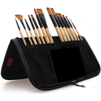 14pcs Paint Brushes with Storage Bag for School Use