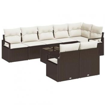 VidaXL Sofa Set 9-teilig in Braun Poly-Rattan