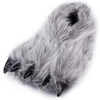Fuzzy Bear Paw Slippers