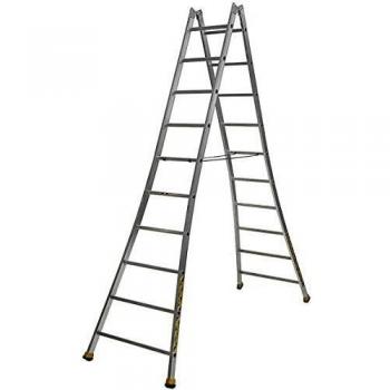 Échelle en aluminium avec double évasement et 2x10 marches