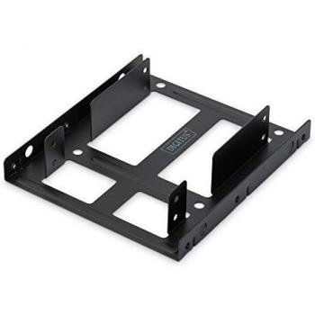Kit de montage DIGITUS : Dual SSD/HDD 2.5 -> 3.5 BAY Incl. Cadre de montage, Métal noir, Vis (DA-70431)