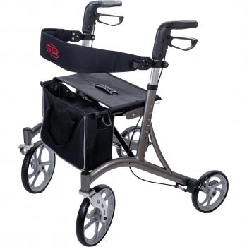Faltbarer Aluminium Rollator mit Tasche und Rückengurt
