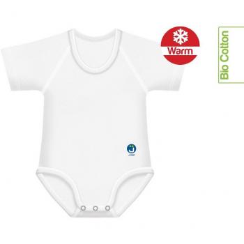 Body invernale per neonato in cotone biologico, colore bianco, taglie disponibili da 0 a 36 mesi