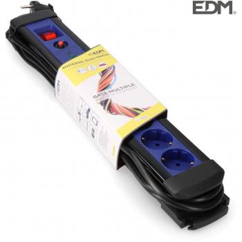 Regleta de 6 tomas con interruptor y protección 3 metros EDM