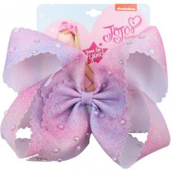 Large 7 Jojo Bow Hair Clip for Girls with Pearl
