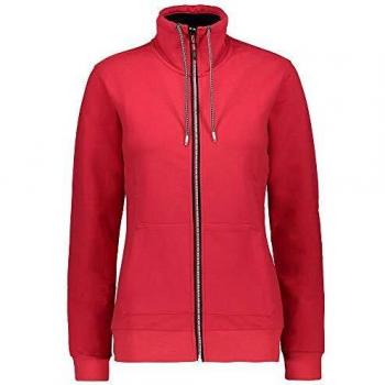 Sudadera roja sin capucha, marca CMP, modelo mujer, cremallera, talla L