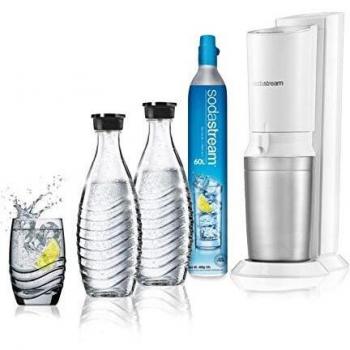 SodaStream Crystal 2.0 Sprudler Set, 3 Glaskaraffen und CO2-Zylinder, weiß
