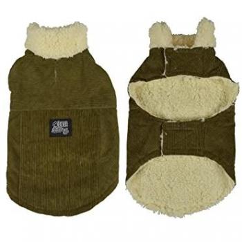 Dynamic24 Hundemantel Cordjacke Fleece khaki