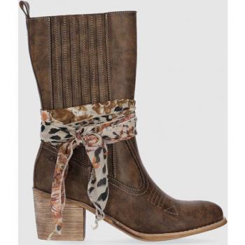 Chika10 Botas-Botines para mujer color marrón