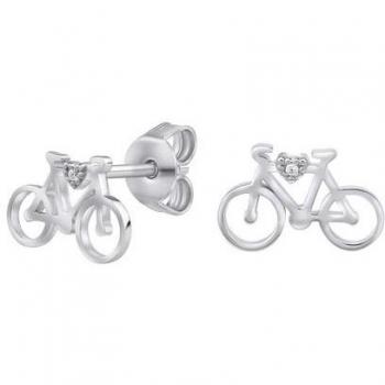 Silvego, Ohrringe, Radfahrer Ohrringe aus 925 Sterling Silber MW14247