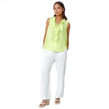 Roman Women's Petite Frill Vest – Lime (Size 14)