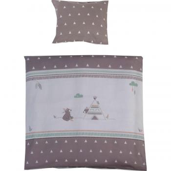Roba Baby Bettwäsche 2-tlg, Wiegenset 'Indibär', 80x80