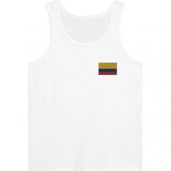 Unisex Colombian Flag Tank – Hand‑Stitched White Design, 100% Cotton