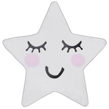 Kinderbereichs‑Teppich Sirius (Beliani) – Weiß, 120 × 120 cm, Sternmotivation, Kurzflor