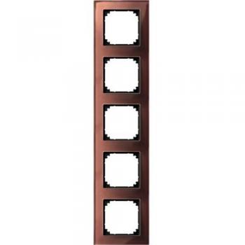Merten 489515 – 5‑facher Echtglasrahmen in Mahagonie
