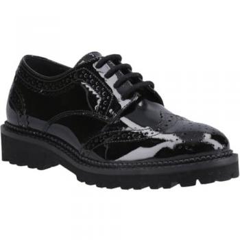 Hush Puppies Gabi Lace-Up Patent Leather Youth Black Brogues