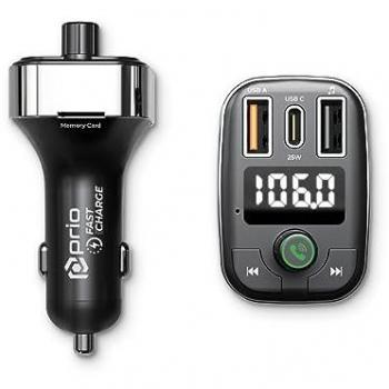 Prio Prio 50W KFZ-Ladegerät (USB-C + USB-A) & Bluetooth/FM Transmitter