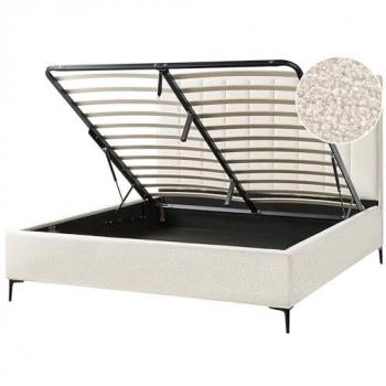 Off-White Boucle Ottoman Storage Bed Frame 6ft Sezanne