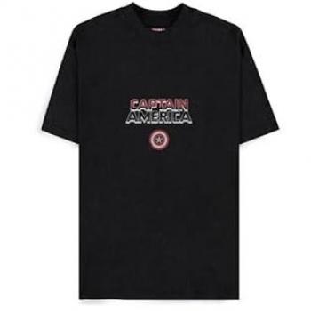 Drei Helden Captain America T-Shirt – Schwarz, Herren, Size XL (Lizenzierter Fanartikel)