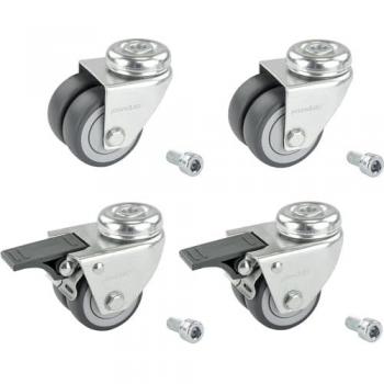 Proroll Set mit 4 Lenkrollen, 2 davon mit Doppelstopp
