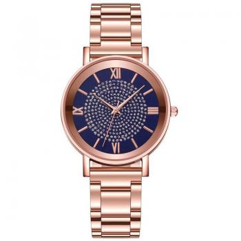 Feminine Armbanduhr mit Strass Rose Gold