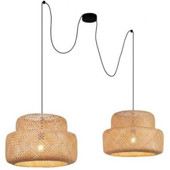 Lampada Japandi Kea in Bambù Nero, 1 Watt