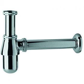 Siphon anti-odeur 1 1/4 x 32 mm, rosace Ø 65 mm, laiton chromé
